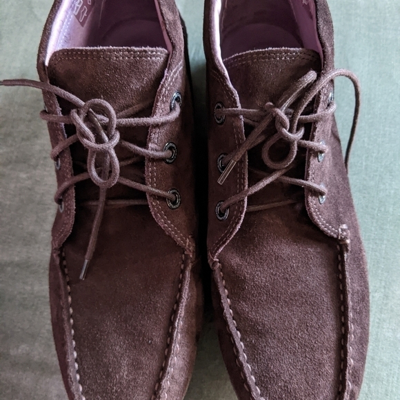 Daniel Hechter Brown Suede Lace Up Ankle Boots Women 7.5 Gorpcore - Picture 7 of 13